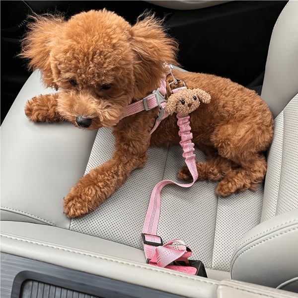 1pc 1pcs Retractable Dog & Cat Car Leash Belt - Reflective Safety Tether with Elastic Webbing, Suitable for Pets, Hand Washable Suitable for Dogs and Cats, Vehicle Restraint System, Leash for Car Travel, Tether for Moving Vehicles