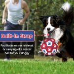 Interactive Training Ball Toy for Pet Dogs with a Strap, Featuring a Red, White, And Blue Paw Print Soccer Design, Includes a Pump for Medium And Small Dogs, Without Battery