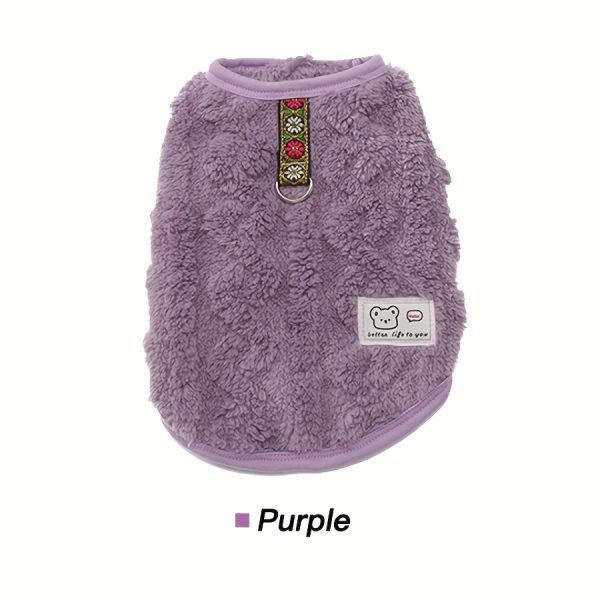 Pet Clothing, Dog Vest, Autumn And Winter Warm Clothes, Sleeveless, Comfortable, with Traction Buckle