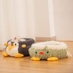 1pc Cozy Penguin Cat Bed - Soft Polyester Sleeping Pad for All Seasons, Warmth, Deep Sleeping, White with Black Accents, Perfect for Indoor Cats, Cozy Cat Bed | Playful Design | Soft Polyester Bed