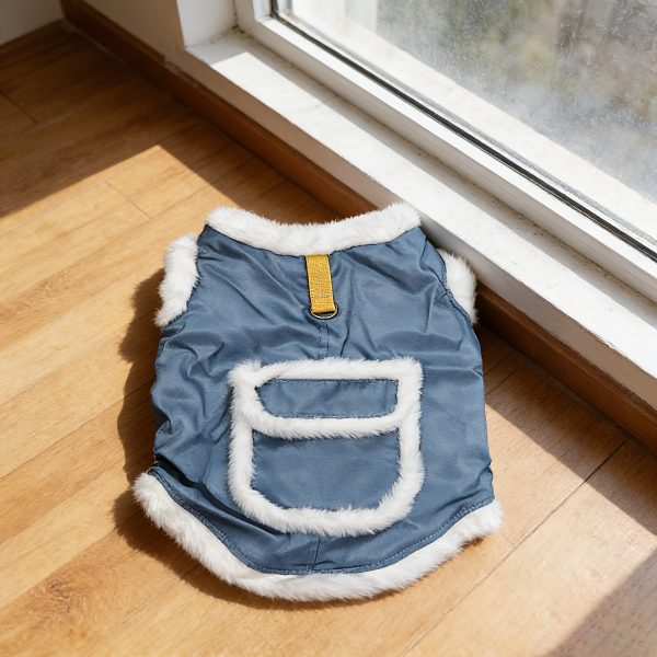 Spring And Autumn Pet Clothing with a Leash Ring, Yellow And Blue Pet Coat, Warm And Comfortable Vest for Cats And Small Dogs, Cat Jumpsuit That Keeps Pets Warm Without Restricting Their Movement, Available in Multiple Colors And Sizes
