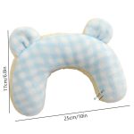 Vintage Plaid Pet Blanket And U-Shaped Pillow Combination, Cute U-Shaped Bear Ear Pillow, Blanket Soft And Comfortable Double-Sided Use, Can Be Covered And Cushioned
