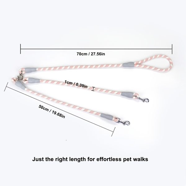 1pc Reflective Dual-dog Leash, 360-degree Swivel, Tangle-free Dual-dog Leash, Comfortable Multi-purpose Pet Leash, Stylish Design | Durable Dog Leash, Suitable for Two Dogs