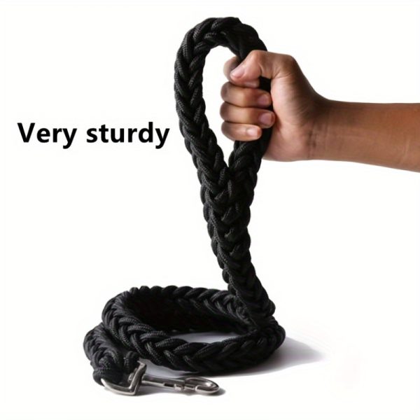 Heavy-Duty Braided Dog Leash - 4ft, Non-Slip Grip, Adjustable Length for Safe Training & Comfortable Walks