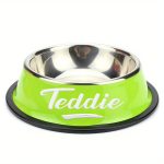 Personalized Anti-Slip Stainless Steel Pet Bowl with Custom Name - Non-Tip Dog & Cat Foodu002F Water Dish, Engraved Pet Bowl, Durable Feeder for Puppy, Kitten - Ideal Gift for Pet Lovers