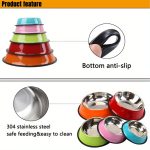 Personalized Anti-Slip Stainless Steel Pet Bowl with Custom Name - Non-Tip Dog & Cat Foodu002F Water Dish, Engraved Pet Bowl, Durable Feeder for Puppy, Kitten - Ideal Gift for Pet Lovers