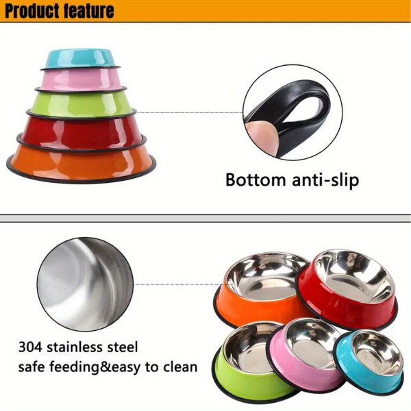 Personalized Anti-Slip Stainless Steel Pet Bowl with Custom Name - Non-Tip Dog & Cat Foodu002F Water Dish, Engraved Pet Bowl, Durable Feeder for Puppy, Kitten - Ideal Gift for Pet Lovers