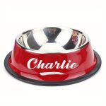 Personalized Anti-Slip Stainless Steel Pet Bowl with Custom Name - Non-Tip Dog & Cat Foodu002F Water Dish, Engraved Pet Bowl, Durable Feeder for Puppy, Kitten - Ideal Gift for Pet Lovers