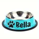 Personalized Anti-Slip Stainless Steel Pet Bowl with Custom Name - Non-Tip Dog & Cat Foodu002F Water Dish, Engraved Pet Bowl, Durable Feeder for Puppy, Kitten - Ideal Gift for Pet Lovers