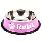 Personalized Anti-Slip Stainless Steel Pet Bowl with Custom Name - Non-Tip Dog & Cat Foodu002F Water Dish, Engraved Pet Bowl, Durable Feeder for Puppy, Kitten - Ideal Gift for Pet Lovers