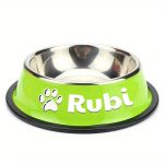 Personalized Anti-Slip Stainless Steel Pet Bowl with Custom Name - Non-Tip Dog & Cat Foodu002F Water Dish, Engraved Pet Bowl, Durable Feeder for Puppy, Kitten - Ideal Gift for Pet Lovers