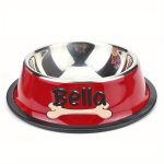 Personalized Anti-Slip Stainless Steel Pet Bowl with Custom Name - Non-Tip Dog & Cat Foodu002F Water Dish, Engraved Pet Bowl, Durable Feeder for Puppy, Kitten - Ideal Gift for Pet Lovers
