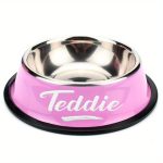 Personalized Anti-Slip Stainless Steel Pet Bowl with Custom Name - Non-Tip Dog & Cat Foodu002F Water Dish, Engraved Pet Bowl, Durable Feeder for Puppy, Kitten - Ideal Gift for Pet Lovers