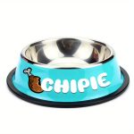 Personalized Anti-Slip Stainless Steel Pet Bowl with Custom Name - Non-Tip Dog & Cat Foodu002F Water Dish, Engraved Pet Bowl, Durable Feeder for Puppy, Kitten - Ideal Gift for Pet Lovers