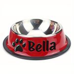 Personalized Anti-Slip Stainless Steel Pet Bowl with Custom Name - Non-Tip Dog & Cat Foodu002F Water Dish, Engraved Pet Bowl, Durable Feeder for Puppy, Kitten - Ideal Gift for Pet Lovers