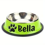 Personalized Anti-Slip Stainless Steel Pet Bowl with Custom Name - Non-Tip Dog & Cat Foodu002F Water Dish, Engraved Pet Bowl, Durable Feeder for Puppy, Kitten - Ideal Gift for Pet Lovers