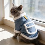 Spring And Autumn Pet Clothing with a Leash Ring, Yellow And Blue Pet Coat, Warm And Comfortable Vest for Cats And Small Dogs, Cat Jumpsuit That Keeps Pets Warm Without Restricting Their Movement, Available in Multiple Colors And Sizes