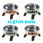 Personalized Pet Bowl with Custom Name, Non-Slip And Spill-Proof Stainless Steel Interior, Easy to Clean, Suitable for Dogs And Cats, in Pink And Mint Green, a Great Gift for Pet Lovers