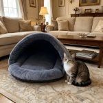 New Plush Gray Cat Bed, Suitable for All Seasons, Small Dog House, Comfortable and Soft Material