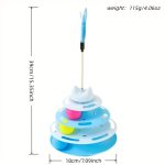 1 Set Cat Turntable Toy Self-Entertainment Boredom Relief Cat Stick Turntable Ball Cat Toy Feather Small Kitten Pet Puzzle Toy, Cat Interactive Rotating Toy (Ball Color Random), Without Battery
