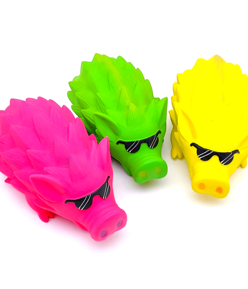 One Large Hedgehog-Shaped Latex Chew Toy for Dogs, Featuring a Squeaker And Designed for Medium to Large Breeds to Help with Teeth Grinding, Without Battery