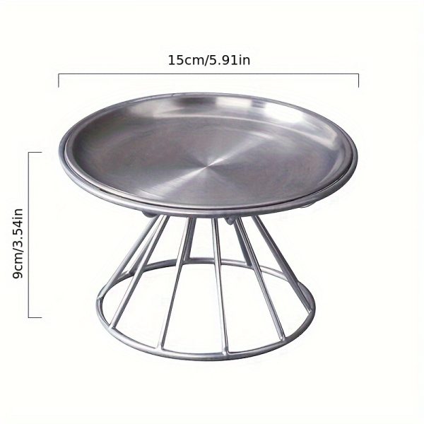 Anti-Flipping Cat Food Bowl Nordic Cat Bowl Pet Bowl Tall Iron Stand Stainless Steel Cat Food Bowl Snack Can Plate Anti-Cervical Spondylosis