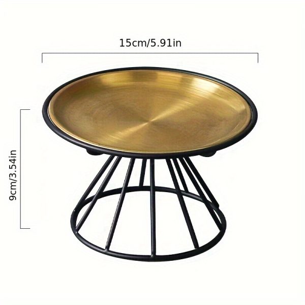 Anti-Flipping Cat Food Bowl Nordic Cat Bowl Pet Bowl Tall Iron Stand Stainless Steel Cat Food Bowl Snack Can Plate Anti-Cervical Spondylosis