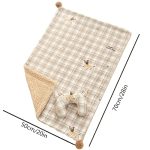 Vintage Plaid Pet Blanket And U-Shaped Pillow Combination, Cute U-Shaped Bear Ear Pillow, Blanket Soft And Comfortable Double-Sided Use, Can Be Covered And Cushioned
