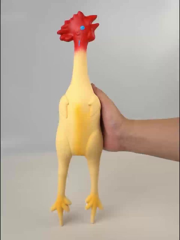 Jumbo Chicken Squeaky Chew Toy for Large Dogs - Heavy Duty Latex Biting Toy, No Battery Safe Aggressive Chewer Relax