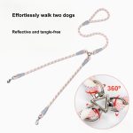 1pc Reflective Dual-dog Leash, 360-degree Swivel, Tangle-free Dual-dog Leash, Comfortable Multi-purpose Pet Leash, Stylish Design | Durable Dog Leash, Suitable for Two Dogs