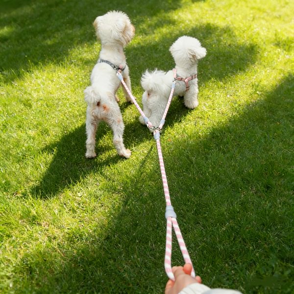 1pc Reflective Dual-dog Leash, 360-degree Swivel, Tangle-free Dual-dog Leash, Comfortable Multi-purpose Pet Leash, Stylish Design | Durable Dog Leash, Suitable for Two Dogs