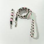 1pc Me and My Pet Handmade Woven Rope Dog Leash & Phone Lanyard - 1.4m Durable Polyester, Floral Pattern, 4ft for Smallu002FMedium Dogs, Christmas Gift (No Battery Needed)