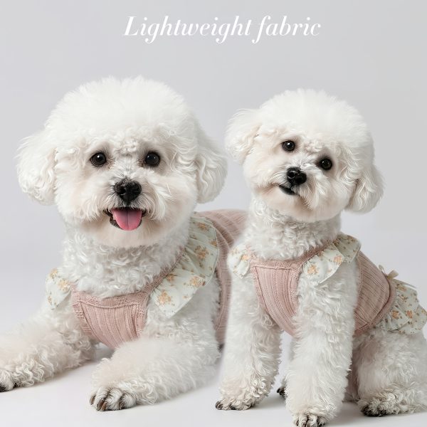 Lightweight Soft Breathable Yarn Dog Dress for Teddy Bichon Small Dogs, Sweet Cute Spring Summer Pet Clothes