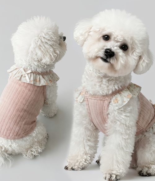 Lightweight Soft Breathable Yarn Dog Dress for Teddy Bichon Small Dogs, Sweet Cute Spring Summer Pet Clothes