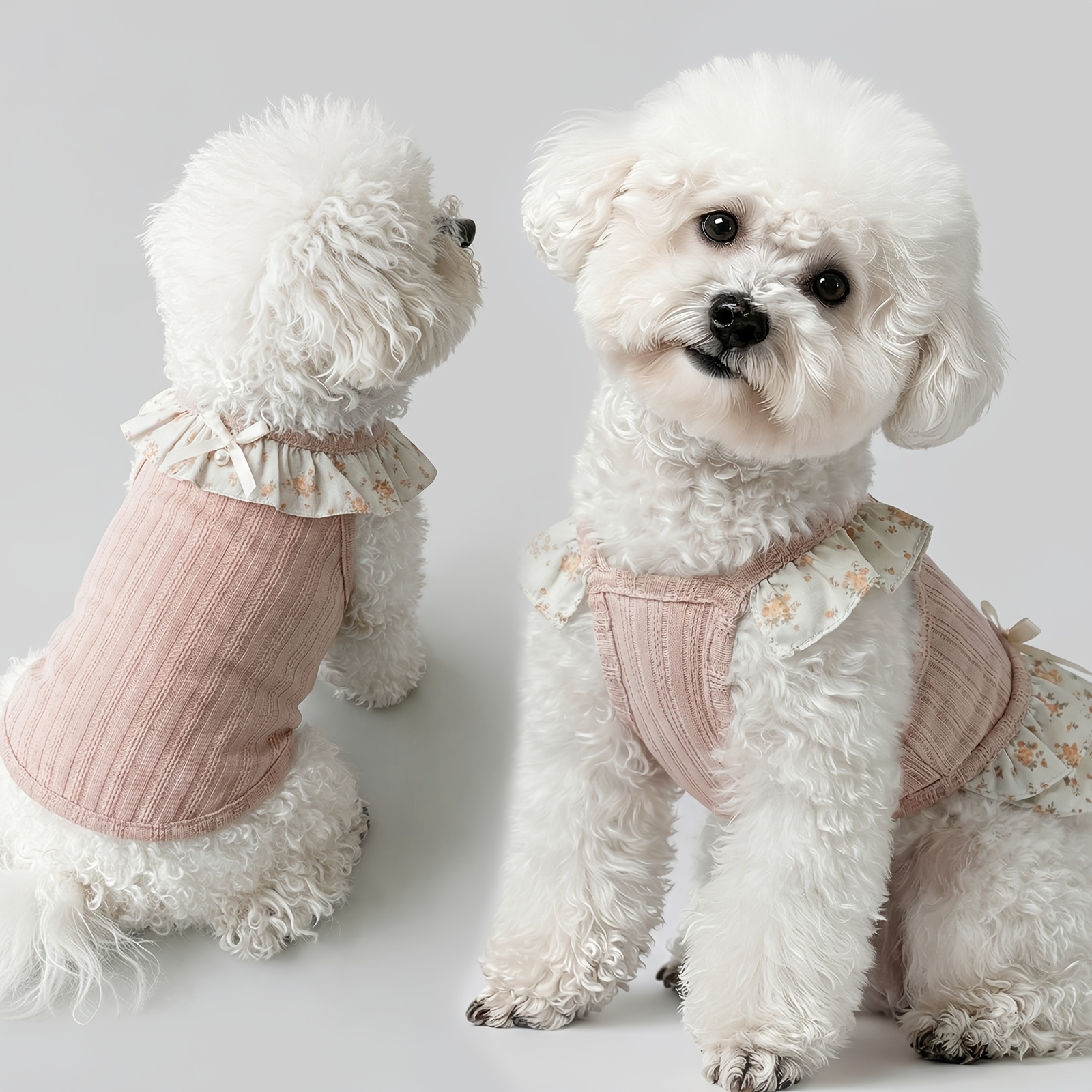 Lightweight Soft Breathable Yarn Dog Dress for Teddy Bichon Small Dogs, Sweet Cute Spring Summer Pet Clothes