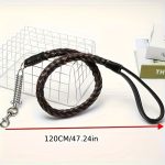 Easter Dog Training Leash for Small to Large Breeds, Eight-Strand Cowhide Braided Lead, Strong Anti-Pull Dog Chain, Pet Supplies