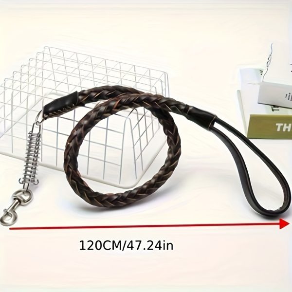 Easter Dog Training Leash for Small to Large Breeds, Eight-Strand Cowhide Braided Lead, Strong Anti-Pull Dog Chain, Pet Supplies