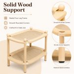 Double Layer Cat Scratcher Lounge with Cardboard Scratch Pad – Wood Frame Cat Couch for Indoor Cats, Natural Scratcher Bed for Sleeping and Play, Furniture Protector – Multi-Cat Home