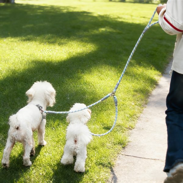 1pc Reflective Dual-dog Leash, 360-degree Swivel, Tangle-free Dual-dog Leash, Comfortable Multi-purpose Pet Leash, Stylish Design | Durable Dog Leash, Suitable for Two Dogs