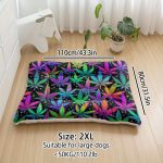 Extra-Large Plush Dog Sofa Bed with Colorful Maple Leaf Digital Print, Machine Washable Dog Bed Suitable for Small, Medium, And Large Dogs, Made of Soft And Breathable Thick Polyester
