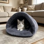 New Plush Gray Cat Bed, Suitable for All Seasons, Small Dog House, Comfortable and Soft Material