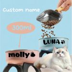 Personalized Pet Bowl with Custom Name, Non-Slip And Spill-Proof Stainless Steel Interior, Easy to Clean, Suitable for Dogs And Cats, in Pink And Mint Green, a Great Gift for Pet Lovers