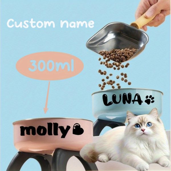 Personalized Pet Bowl with Custom Name, Non-Slip And Spill-Proof Stainless Steel Interior, Easy to Clean, Suitable for Dogs And Cats, in Pink And Mint Green, a Great Gift for Pet Lovers