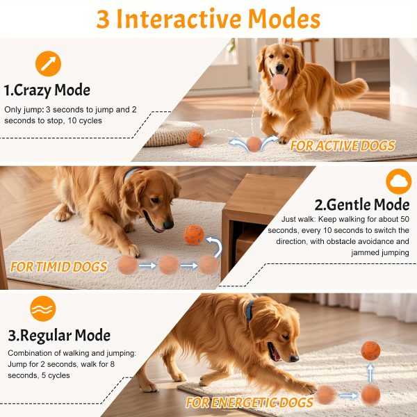 Large-sized pet toy ball, dog ball, smart toy for medium and large dogs, automatically moves, rotates, and bounces, E-TPU material, exercise dog toy, keeps them busy