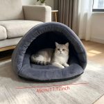 New Plush Gray Cat Bed, Suitable for All Seasons, Small Dog House, Comfortable and Soft Material
