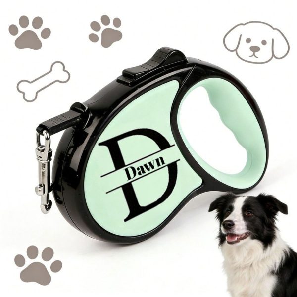 1pc Retractable Dog Leash - Customizable Name with Self-Defined Letter Design - Ergonomic Handle - 196.85inch Anti-Tangle Dog Leash - Made of Durable PP Material and Strong Nylon Strap, Available in Six Colors - Suitable for Small Dogs - A New Year's