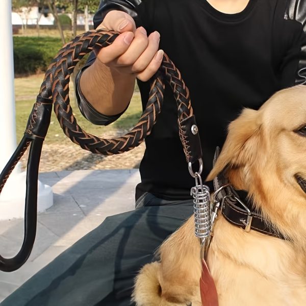 Easter Dog Training Leash for Small to Large Breeds, Eight-Strand Cowhide Braided Lead, Strong Anti-Pull Dog Chain, Pet Supplies