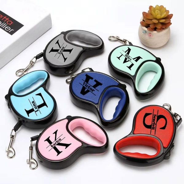 1pc Retractable Dog Leash - Customizable Name with Self-Defined Letter Design - Ergonomic Handle - 196.85inch Anti-Tangle Dog Leash - Made of Durable PP Material and Strong Nylon Strap, Available in Six Colors - Suitable for Small Dogs - A New Year's