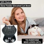 1pc Raised Slow Feeder, 6 inch Handmade Ceramic Elevated Food Bowl Tilted Design for Dog and Cat for Dry and Wet Food