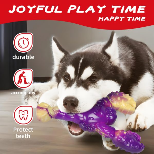 Dog Chew and Teething Toy, Colorful Animal-shaped Dog Chew, Grooved Design for Applying Treats, Enhances Pet Entertainment, Suitable for Mediumu002Flarge Breed Dogs